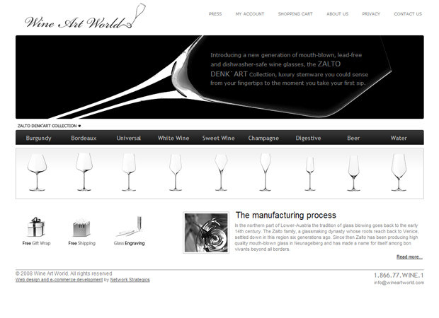 Wine Glassware Ecommerce Web Development