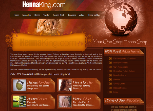Henna Web Design - Henna Tatoo Web Design - Shopping Cart Web Development - Ecomerce Web Development