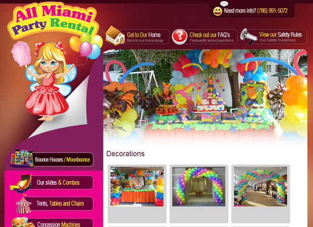 Party Rental Website - Party Rental Web Design - Party Rental Web Development